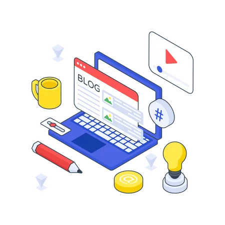 Web Blogging  Illustration