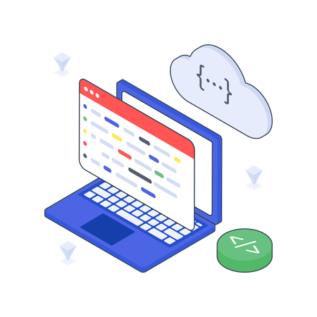 Web Cloud Code  Illustration