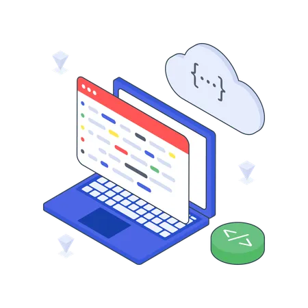 Web Cloud Code  Illustration