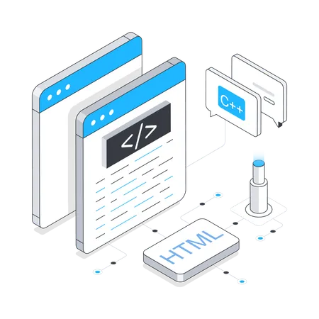 Webcodierung und -entwicklung  Illustration