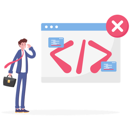 Web coding error  Illustration