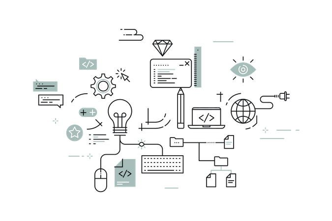 Web Coding  Illustration