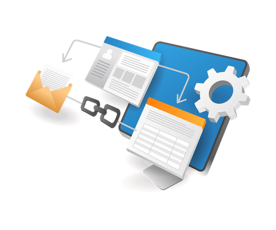 Web computer application layout design  Illustration