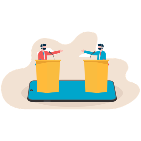 Web conférence avec des gens d'affaires  Illustration