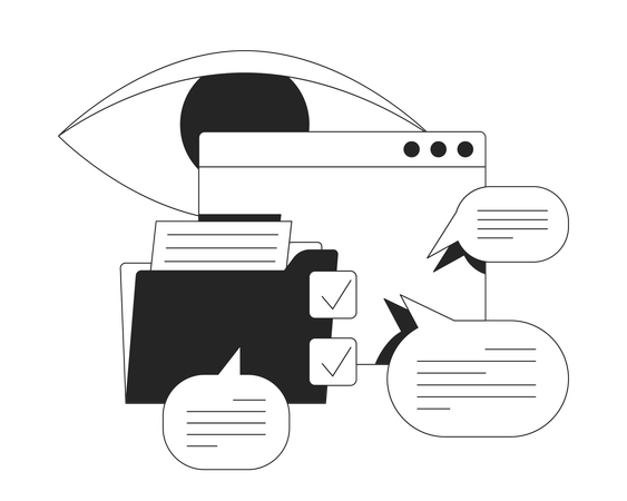 Web content and communication oversight Illustration
