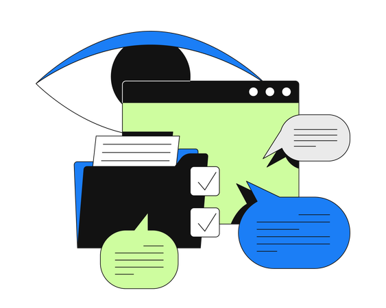 Web content and communication oversight Illustration