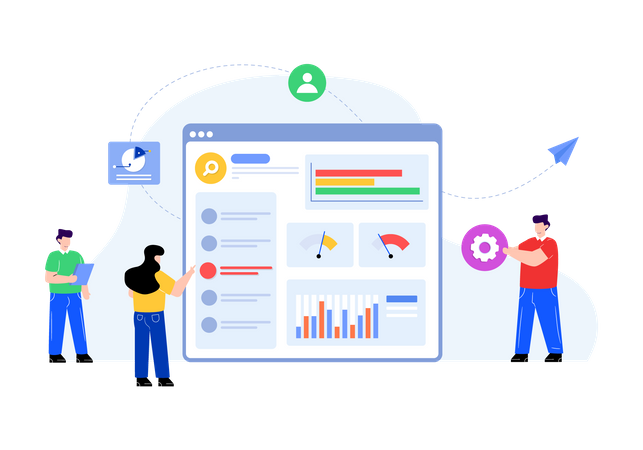 Web dashboard management  Illustration