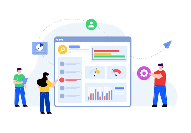 Web dashboard management  Illustration