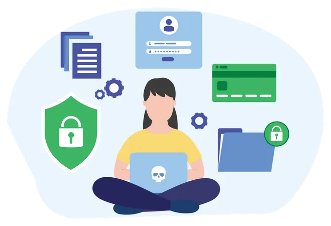 Web data encryption  Illustration