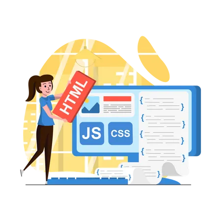 Web Development Concept Scenes Set Developers Code In Different Programming Languages Create Web Pages Interfaces Collection Of People Activities Vector Illustration Of Characters In Flat Design 일러스트레이션