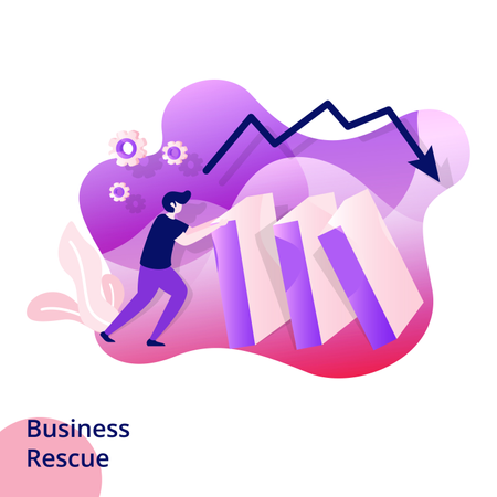 Web design page templates for Business Rescue Illustration