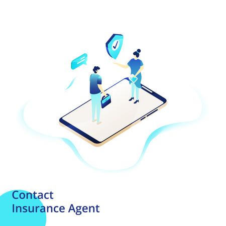 Web design page templates for Contact Insurance Agent  Illustration