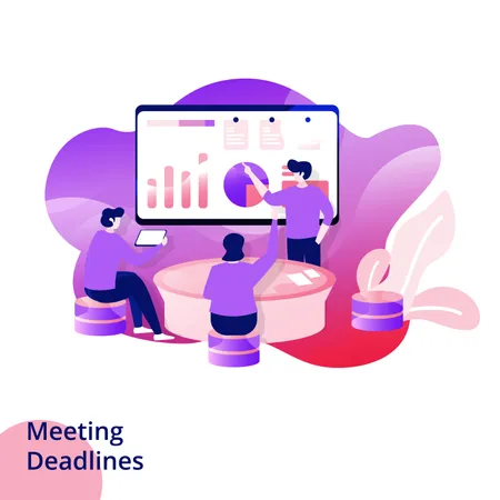 Web design page templates for Meeting Deadlines Illustration