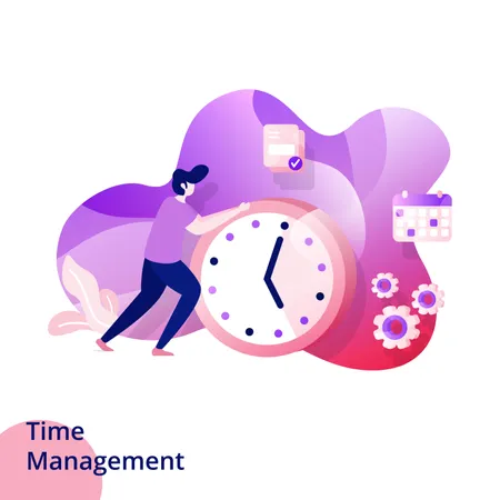 Web design page templates for Time Management  Illustration