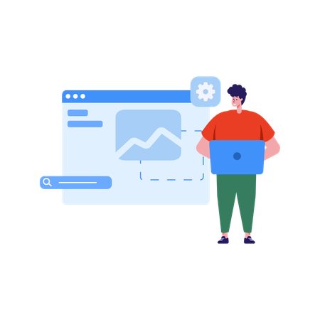 Web design por desenvolvedor  Ilustração