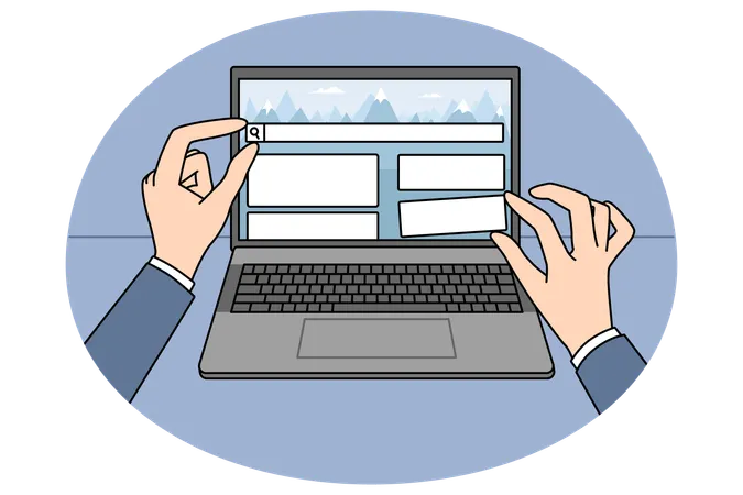 Web designer create website on laptop  Illustration