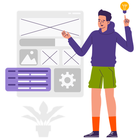 Web designer masculino com Inovação Criativa  Ilustração