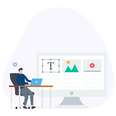 Web Designer working on web  Illustration