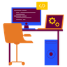 developer desk illustration