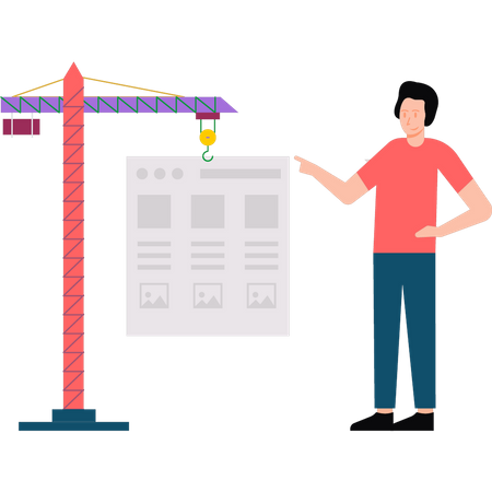 Web developer developing website  Illustration