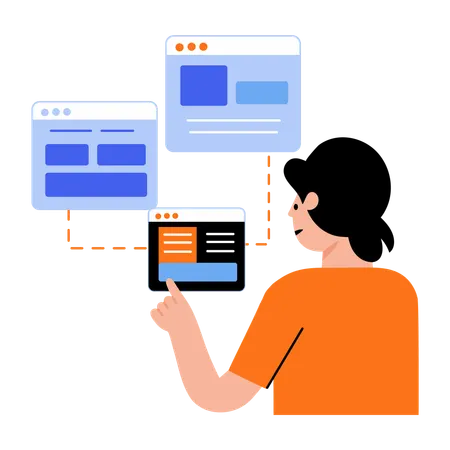 コーディングを行うウェブ開発者  イラスト