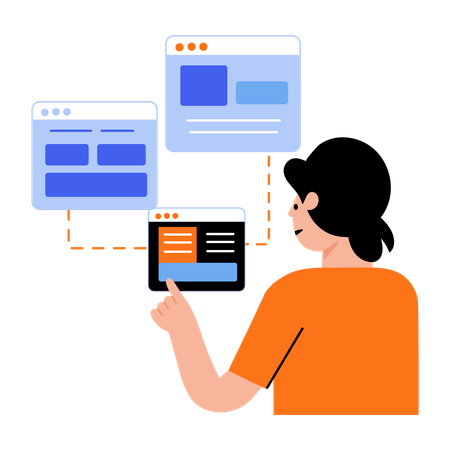 Web developer doing coding  Illustration