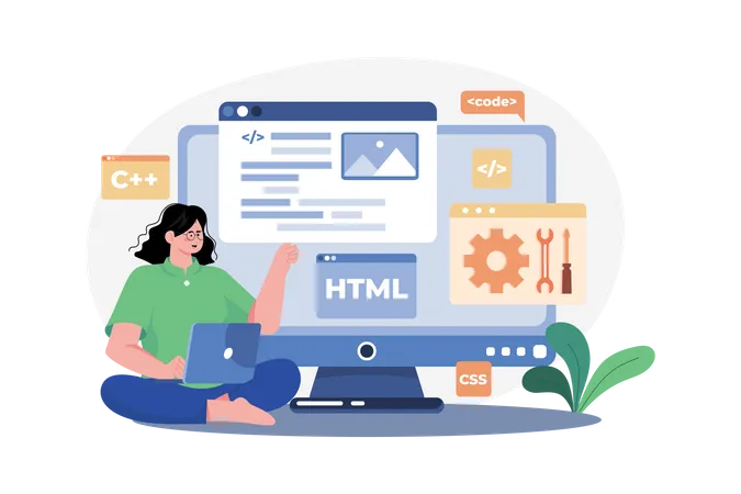 Web Developer  Illustration