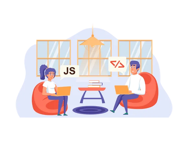 Web developer team  Illustration