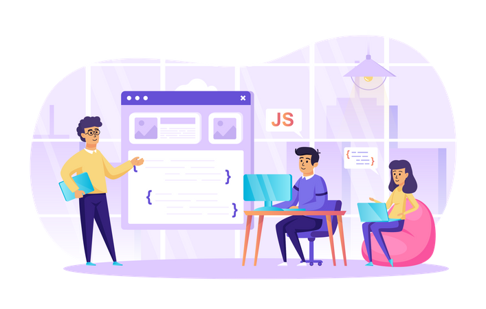 Web Developer Team  Illustration