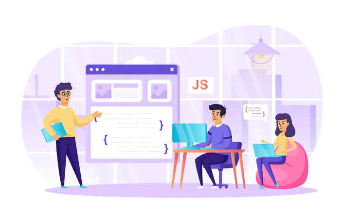 Web Developer Team  Illustration