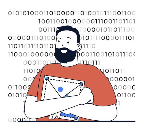 Web developer working on Binary code  Illustration