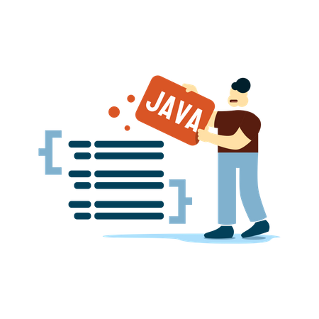 Web developer working on java Illustration