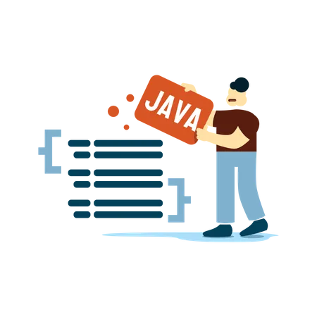 Web developer working on java  Illustration