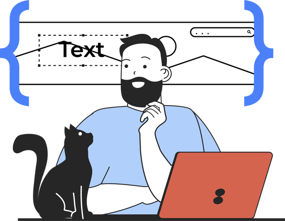 Web developer working on web page  Illustration