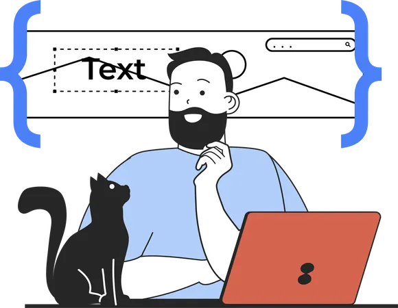 Web developer working on web page  Illustration
