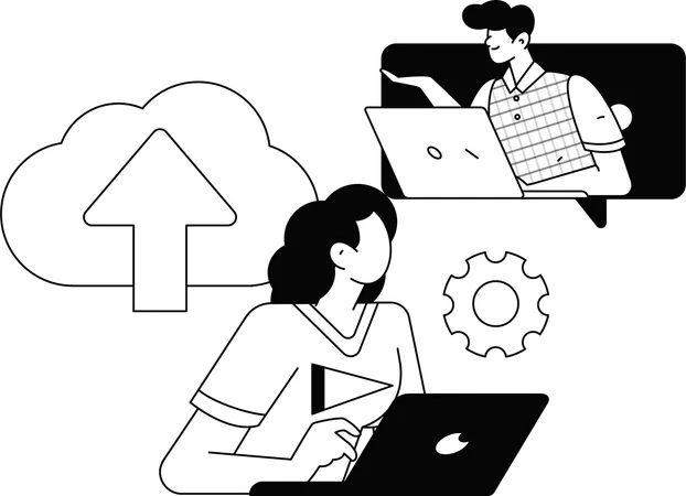 Web developer working on project  Illustration