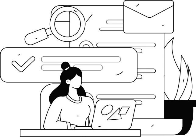 Web developer working on project  Illustration