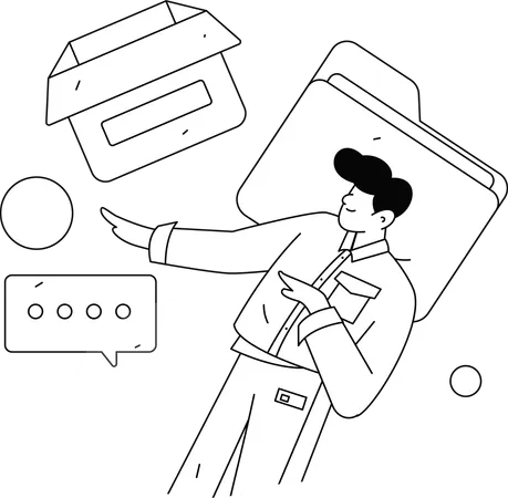 Web developer working on project  Illustration