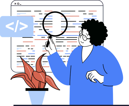 Web developer working on website  Illustration