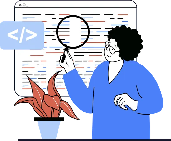 Web developer working on website  Illustration