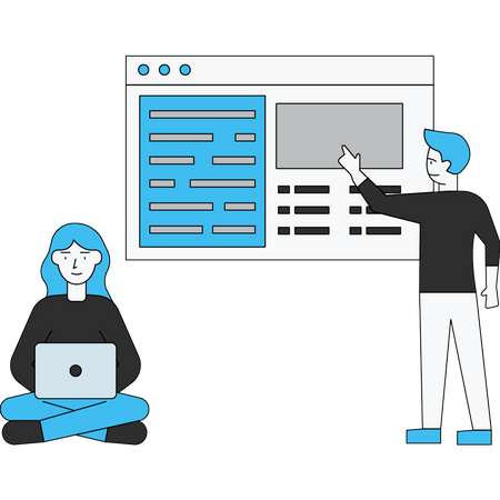 Web developers working together Illustration