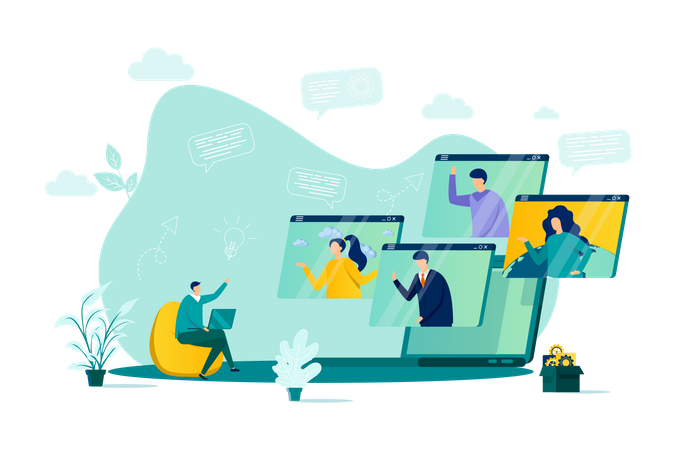 Team collaborating on web development