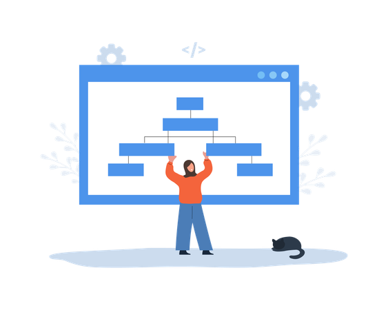 Web development and web page structure  Illustration