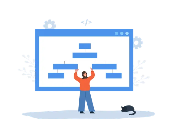 Web development and web page structure  Illustration