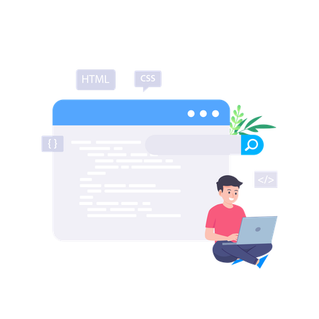 Web Development By Programmer  Illustration