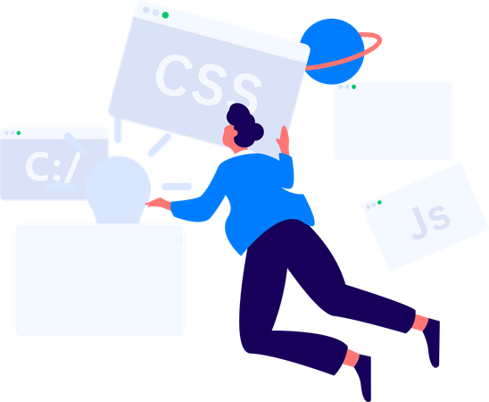 Web development done by programmer  Illustration