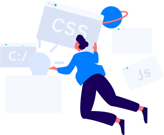 Web development done by programmer  Illustration