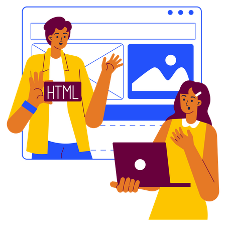 Web development online courses  Illustration
