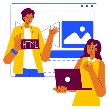 Web development online courses  Illustration