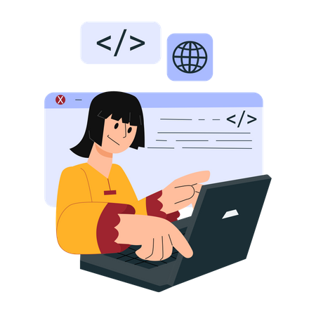 Web development service Illustration
